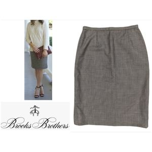 Hounds tooth Pencil Wool Brooks Brothers skirt